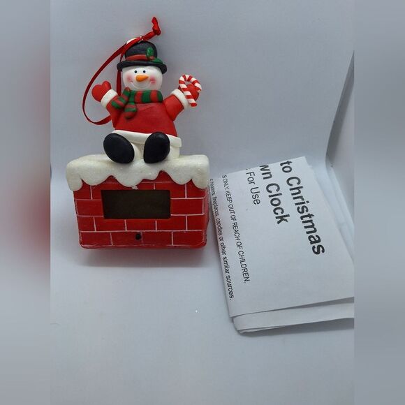 Countdown To Christmas Clock Ornament Snowman Chimney Old Christmas Tree‎ Shops - Picture 6 of 7